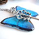 Transparent Pendant Key Blue Butterfly Vintage Key on a Chain Boho. Pendants. WonderLand. My Livemaster. Фото №12