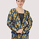 Coat jacquard blue yellow with fur pockets. Coats. Yana Levashova Fashion. Online shopping on My Livemaster.  Фото №2