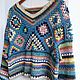 Hippy sweater//Летний пуловер Вязаный крючком пул из хлопка 70s Vibes. Джемперы. Sculptural Crochet. Интернет-магазин Ярмарка Мастеров.  Фото №2