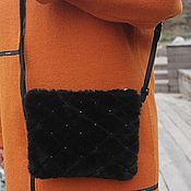 Сувениры и подарки handmade. Livemaster - original item Bag purse suede and leather black. Handmade.
