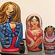 International women art painted nesting doll matryoshka 5 girls, Dolls1, Ryazan,  Фото №1