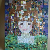 Картина "Девушка Весна" акрилом на холсте 40х50 см