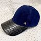 Baseball cap made of genuine crocodile leather and genuine suede, Baseball caps, St. Petersburg,  Фото №1