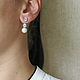 Earrings with cubic Zirconia, earrings with pearls, new year winter. Jacket Earrings. Irina Moro. My Livemaster. Фото №4
