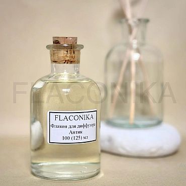 Материалы для творчества ручной работы. Ярмарка Мастеров - ручная работа Флакон для диффузора 100 мл Антик прозрачный с корковой пробкой. Handmade.