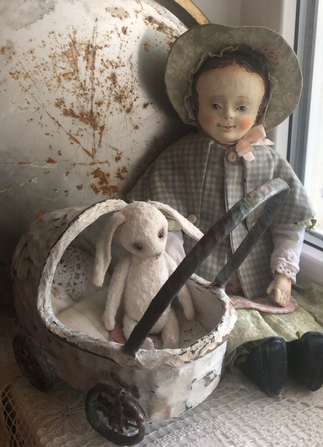 Изанна и Кролик, кукла, по мотивам кукол Изанны Уолкер, 19 век, Интерьерная кукла, Оренбург,  Фото №1