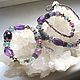 Necklace and bracelet made of fluorite ,rock crystal and amethyst, Necklace, Mytishchi,  Фото №1