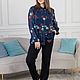 Italian chiffon blouse with floral print. Blouses. NATALINI. My Livemaster. Фото №5