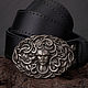Leather belt 'Medusa Gorgon' Nickel silver, Straps, St. Petersburg,  Фото №1