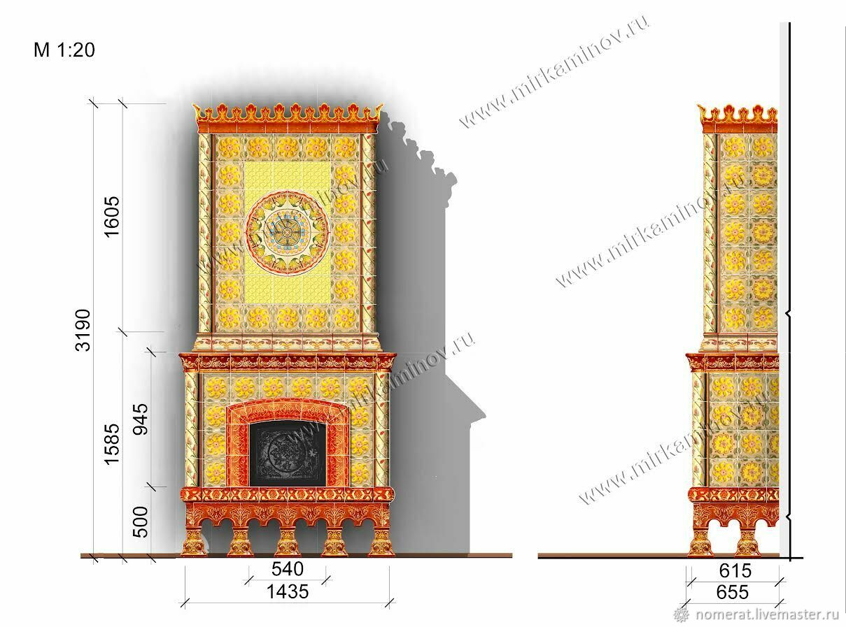 Камин изразцовый, 