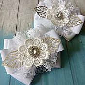 Работы для детей, handmade. Livemaster - original item White elegant bows for September 1 at school. Handmade.