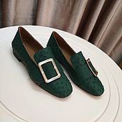 Обувь ручной работы handmade. Livemaster - original item Women`s ostrich leather shoes with soft heel.. Handmade.