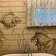  Роспись в ванной комнате Рыбы. Декор. Любаша и компания. Ярмарка Мастеров.  Фото №4