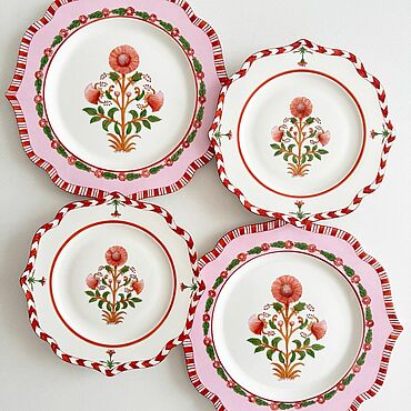 Посуда ручной работы. Ярмарка Мастеров - ручная работа Сет тарелок Цветок. Handmade.