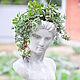 Antique Girl's Bust-planter grey concrete moss aged. Flowerpots are garden. Decor concrete Azov Garden. My Livemaster. Фото №5