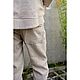 Брюки мужские из крапивы Рами твил Ramie Elastic Pant 2 Beige. Брюки мужские. VÄN Studio. Ярмарка Мастеров.  Фото №4