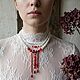 Колье Vampire Kiss, Поцелуй вампира, Кровавое колье. Колье. Украшения для настроения (irish-bijou). Ярмарка Мастеров.  Фото №11