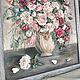 Three-dimensional painting Flowers in a vase sculptural painting Bas-relief. Pictures. Elya Bakieva. Интернет-магазин Ярмарка Мастеров.  Фото №2