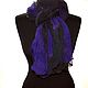 Women's scarf black and purple large chiffon pressed silk. Scarves. Silk scarves gift for Womans. My Livemaster. Фото №6