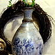 Глиняная вазочка Синие розы, Вазы, Москва,  Фото №1