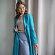 Demi-season wool coat, blue double-breasted wool coat. Coats. mozaika-rus. Online shopping on My Livemaster.  Фото №2