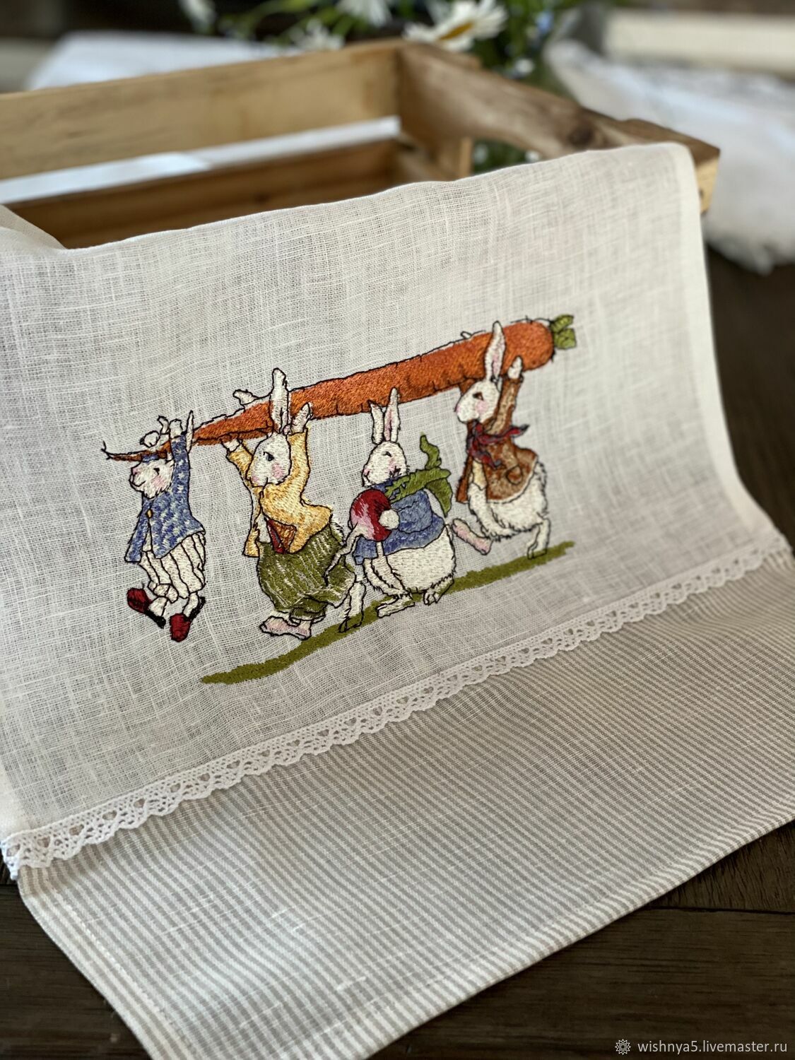 Полотенце кролик лен