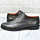 Derby with brogation, made of genuine leather, black color!. Derby. SHOES&BAGS. My Livemaster. Фото №4