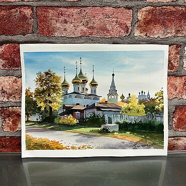 Картины и панно ручной работы. Ярмарка Мастеров - ручная работа Картина "Вид на храм". Николаев Иван. Handmade.
