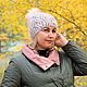  Fashionable knitted hat with a pompom in the Brioche style, Caps, Urjupinsk,  Фото №1