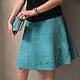 Skirt and clutch from suede turquoise, Skirts, Moscow,  Фото №1