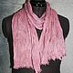Order Linen scarf summer women boho pink and grey with cream beige. SilkColor. Livemaster. . Scarves Фото №3