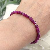 Украшения handmade. Livemaster - original item Ruby natural stones bracelet with rubies cut. Handmade.