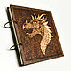 Sketchbook wood cover 22x22sm "Dragon". Sketchbooks. EVAG. My Livemaster. Фото №4