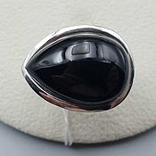 Украшения handmade. Livemaster - original item Silver ring with black onyx 24h16 mm. Handmade.