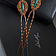 Hairpins with agate copper 'Greenwood' (pair). Hairpin. Del-moro. My Livemaster. Фото №4