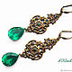 Vintage style. EMERALDS. Earrings 'Birch'. Earrings. vintage style (Catherine). Online shopping on My Livemaster.  Фото №2