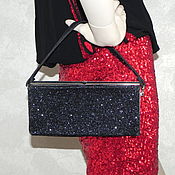 Винтаж handmade. Livemaster - original item Handbag Magic of the night, USA, ,60s, glitter,evening, black. Handmade.