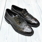 Обувь ручной работы handmade. Livemaster - original item Brogues made of genuine crocodile leather and calfskin!. Handmade.