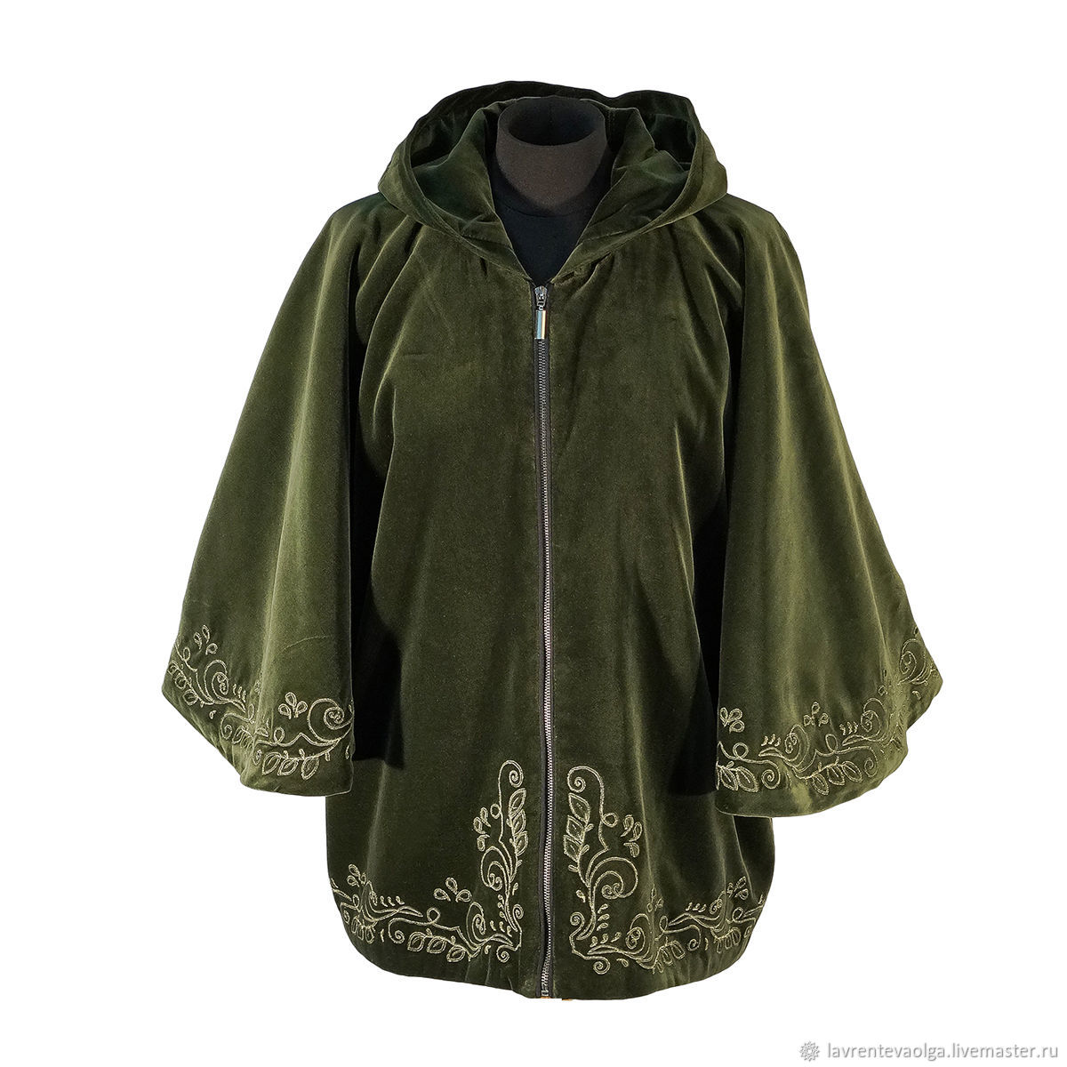 Velvet jacket Avtoledi with exclusive embroidery with gold thread, Ponchos, Moscow,  Фото №1