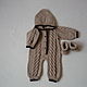 Beige romper with hood and booties. Overall for children. 4 children-baby. Online shopping on My Livemaster.  Фото №2