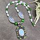 Moonstone, Green cat's eye necklace with Pendant. Necklace. naturalkavni. Online shopping on My Livemaster.  Фото №2