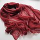 Kid mohair stole scarf in burgundy color, Wraps, Cheboksary,  Фото №1