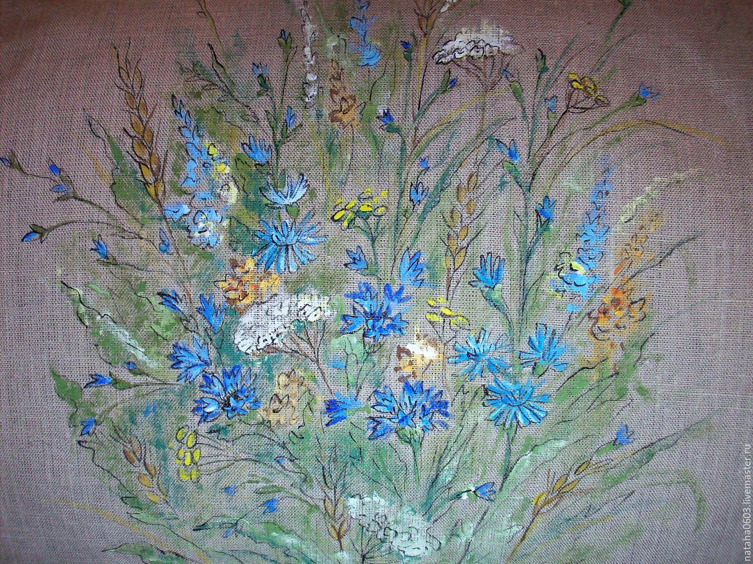 Painting on linen. tablecloth.. napkin.. track.. panel заказать на