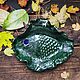 A small ceramic dish-fish Thick greens. Plates. GFox family workshop (homeaccent). Online shopping on My Livemaster.  Фото №2