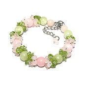 Chain Bracelet Natural stones Rose Quartz 20 cm