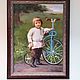 Картина в раме: "Мальчик с велосипедом", холст, масло. Картины. Картины Лары Керан. Интернет-магазин Ярмарка Мастеров.  Фото №2