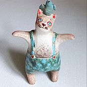 Подарки к праздникам handmade. Livemaster - original item Ceramic cat 