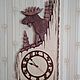 Большие настенные деревянные часы " Лось ", Часы классические, Орск,  Фото №1