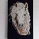  Portrait of a white horse felted on canvas, Pictures, Maloyaroslavets,  Фото №1