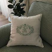 Для дома и интерьера handmade. Livemaster - original item Decorative pillow with hand embroidery. Provence. Handmade.
